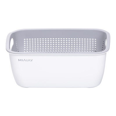 Корзина для мытья овощей и фруктов MIAIAY пластиковая 29,5*21*11 см, белый