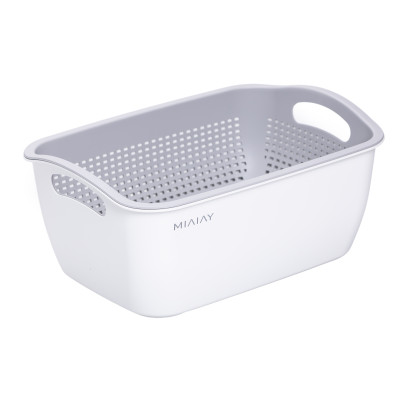 Корзина для мытья овощей и фруктов MIAIAY пластиковая 29,5*21*11 см, белый Корзина для мытья овощей и фруктов MIAIAY пластиковая 29,5*21*11 см, белый