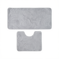 Набор ковриков для ванной Blush Waves 2 штуки 40×50 / 50×80 см хлопковых, серый