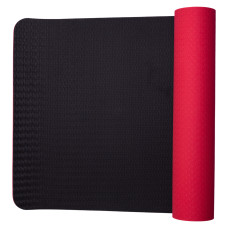 Коврик для йоги 173*58 см полиэстер + хлопок, красный