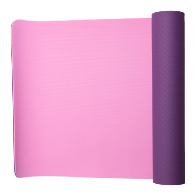 Коврик для йоги 173*58 см полиэстер + хлопок, фиолетовый