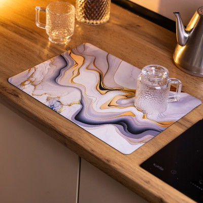Килимок для сушіння посуду Marble Flow 40*30 см діатомітовий Килимок для сушіння посуду Marble Flow 40*30 см діатомітовий