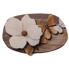 Коврик для ванной комнаты с 3D-эффектом Petal Relief 58*38 см диатомитовый, коричневый