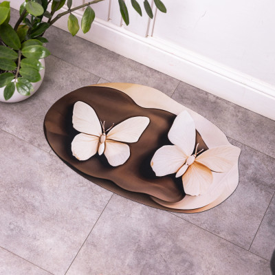 Килимок для ванної кімнати з 3D-ефектом Hover Bloom 58*38 см діатомітовий, коричневий