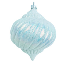 Новорічна прикраса на ялинку Дзига 10 см глянець, білий