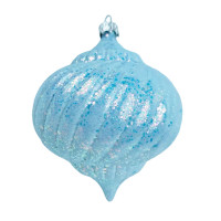 Новорічна прикраса на ялинку Дзига 10 см глянець, блакитний