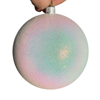 Новорічна куля на ялинку 12 см глянець, білий