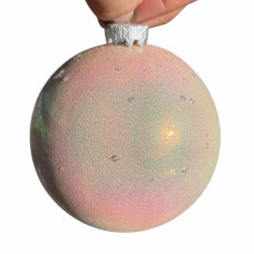 Новогодний шар на елку 120 мм глянец, пудровый