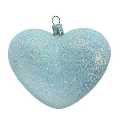 Набор новогодних украшений на елку Сердце 4 штуки 10 см глянец 4*9*10 см, белый