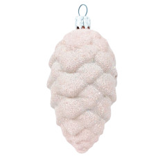 Набор новогодних украшений на елку Шишка 4 штуки 4*8 см блеск, пудровый