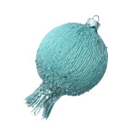 Ялинкова іграшка Гранат 8 см зі срібною поталлю, атлантик