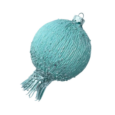 Ялинкова іграшка Гранат 8 см зі срібною поталлю, атлантик