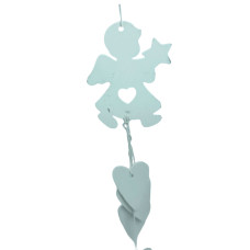 Рождественская подвеска «Ангел» деревянная блеск 8*30 см, белый