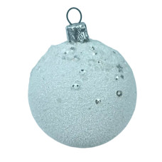 Набор новогодних шаров на елку 6 штук 8 см блеск, белый