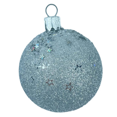 Набор новогодних шаров на елку 15 штук 6 см блеск, серебряный