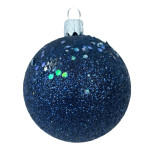 Набір новорічних куль на ялинку 6 штук 8 см блиск, синій