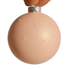 Набір новорічних куль на ялинку 8 см глянець, пудровий