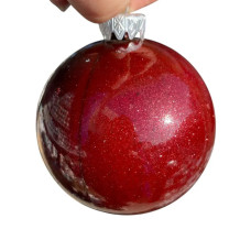 Набір новорічних куль на ялинку 8 см глянець, червоний