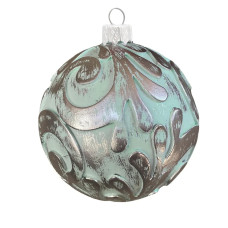 Набор елочных игрушек Винтаж 2 штуки по 8 см с серебряной поталью, тиффани