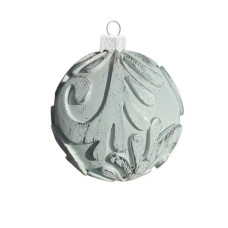 Набор елочных игрушек Винтаж 2 штуки по 8 см с серебряной поталью, атлантик