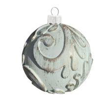 Набор елочных игрушек Винтаж 2 штуки по 8 см с золотой поталью, тиффани