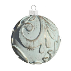 Набор елочных игрушек Винтаж 2 штуки по 8 см с золотой поталью, атлантик