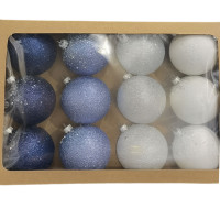 Набір новорічних куль на ялинку Мікс 12 штук 8 см блиск