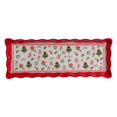 Блюдо для закусок Merry Christmas фарфоровое 36,5*13*3 см