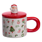 Чашка фарфоровая Merry Christmas с крышкой 350 мл