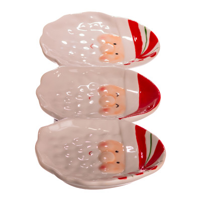 Менажница Santa Claus фарфоровая на 3 секции 33,5*12,5 см