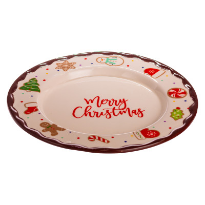 Тарелка сервировочная Merry Christmas фарфоровая 27,5 см Тарелка сервировочная Merry Christmas фарфоровая 27,5 см
