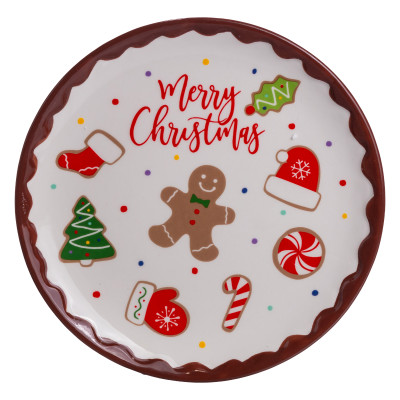 Тарелка десертная Merry Christmas фарфоровая 21 см