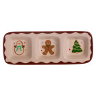 Менажница фарфоровая Merry Christmas на 3 секции прямоугольная 30*11*2.5 см