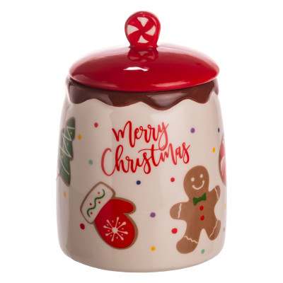 Сахарница фарфоровая Merry Christmas с крышкой