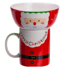 Набор чашка с пиалой Merry Christmas из фарфора