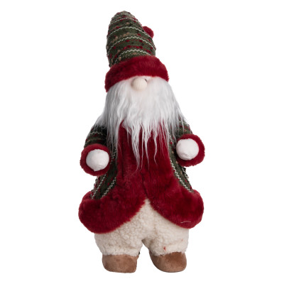 Новорічна фігурка Скандинавський Санта текстильна 21*20*53 см, червоний