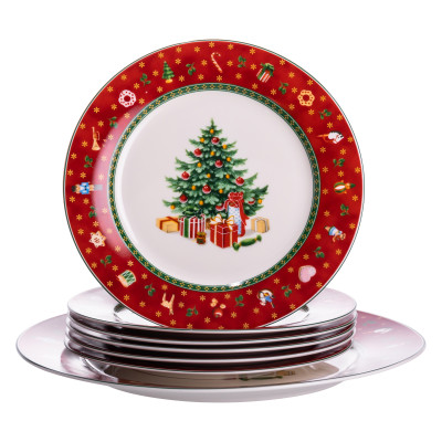Набір тарілок Christmas фарфорових 7 штук 26,5/19 см