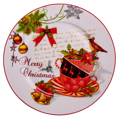 Набір тарілок Merry Christmas порцелянових 7 штук 26,5/19 см Набір тарілок Merry Christmas порцелянових 7 штук 26,5/19 см