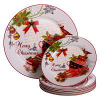 Набор тарелок Merry Christmas фарфоровых 7 штук 26,5/19 см