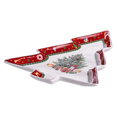 Блюдо для закусок Christmas фарфоровое фигурное 29*24*2 см