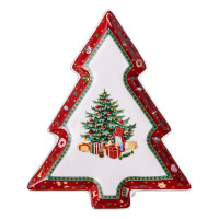 Блюдо для закусок Christmas фарфоровое фигурное 29*24*2 см