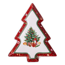 Блюдо для закусок Christmas фарфоровое фигурное 29*24*2 см