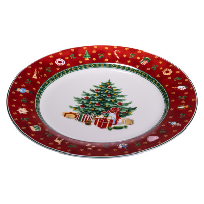 Набір тарілок Christmas фарфорових 6 штук по 19 см Набір тарілок Christmas фарфорових 6 штук по 19 см