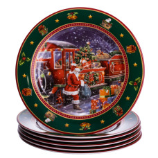 Набор тарелок сервировочных Santa фарфоровых 6 штук по 19 см