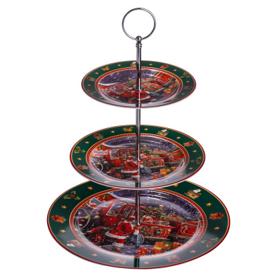 Этажерка для фруктов и десертов Santa фарфоровая 34 см