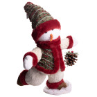 Новорічна фігурка Сніговик у піджаку текстильна 35*26*62 см