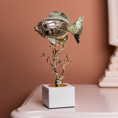 Статуэтка Gold Fish 16*8*30 см металлическая