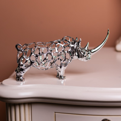 Статуэтка Rhinoceros 23*6*10 см металлическая, хром