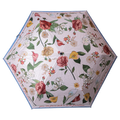 Зонт механический 99 см с чехлом и цветочным принтом, синий Зонт механический 99 см с чехлом и цветочным принтом, синий