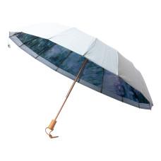 Зонт механический 99 см с цветочным принтом, голубой